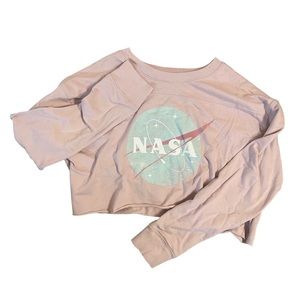 Pastel NASA long sleeve crop top